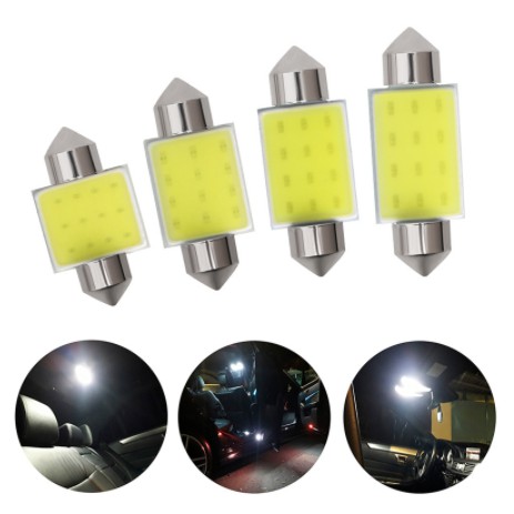 Bóng Đèn Led Cob 12 Chip 31mm 36mm 39mm 41mm  Dc 12v Cho Xe Hơi ô tô bảng biển số trần cánh cửa cốp