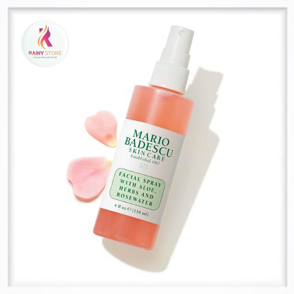 Toner xịt khoáng Mario Badescu Facial Spray With Aloe, Herbs & Rosewater 118ml