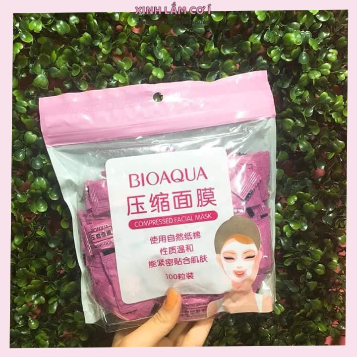 Mặt Nạ Giấy Dạng Nén, Mask Nén Bioaqua (Lẻ 1 Viên) [Xinh Lắm Cơ Í]