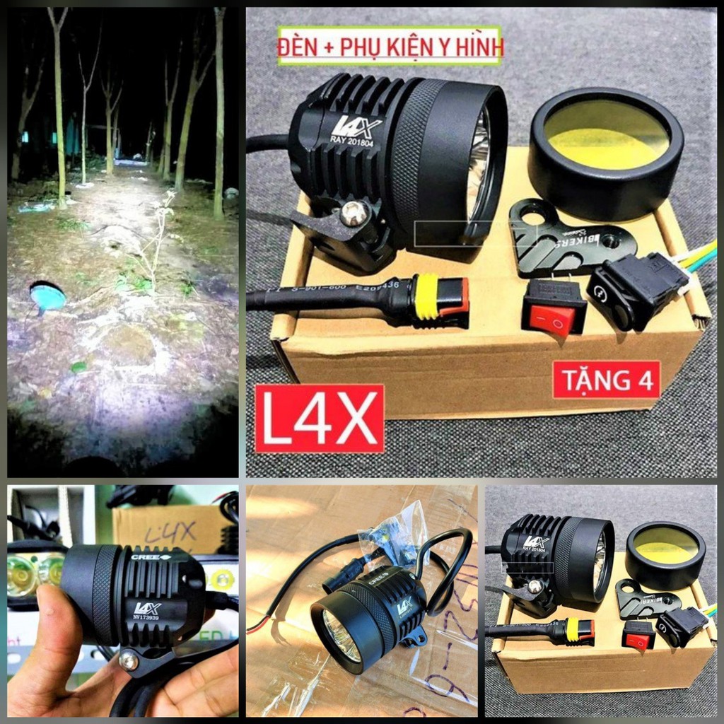 ĐÈN TRỢ SÁNG L4X , ĐÈN TRỢ SÁNG XE MÁY Ô TÔ ( KÈM PHỤ KIỆN ) LOẠI TỐT SIÊU SÁNG
