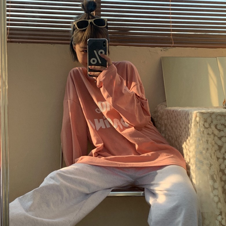 Áo thun tay dài in chữ phong cách Hàn Quốc hợp thời trang cho nữ | BigBuy360 - bigbuy360.vn