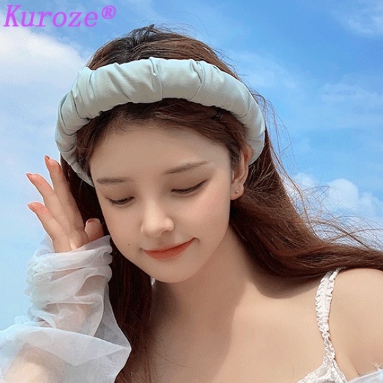 Mũ Vành Rộng Hở Đầu Che Nắng Chống Tia Uv Màu Đen Kèm Băng Đô Đội Đầu Thời Trang Mùa Hè Cho Nữ