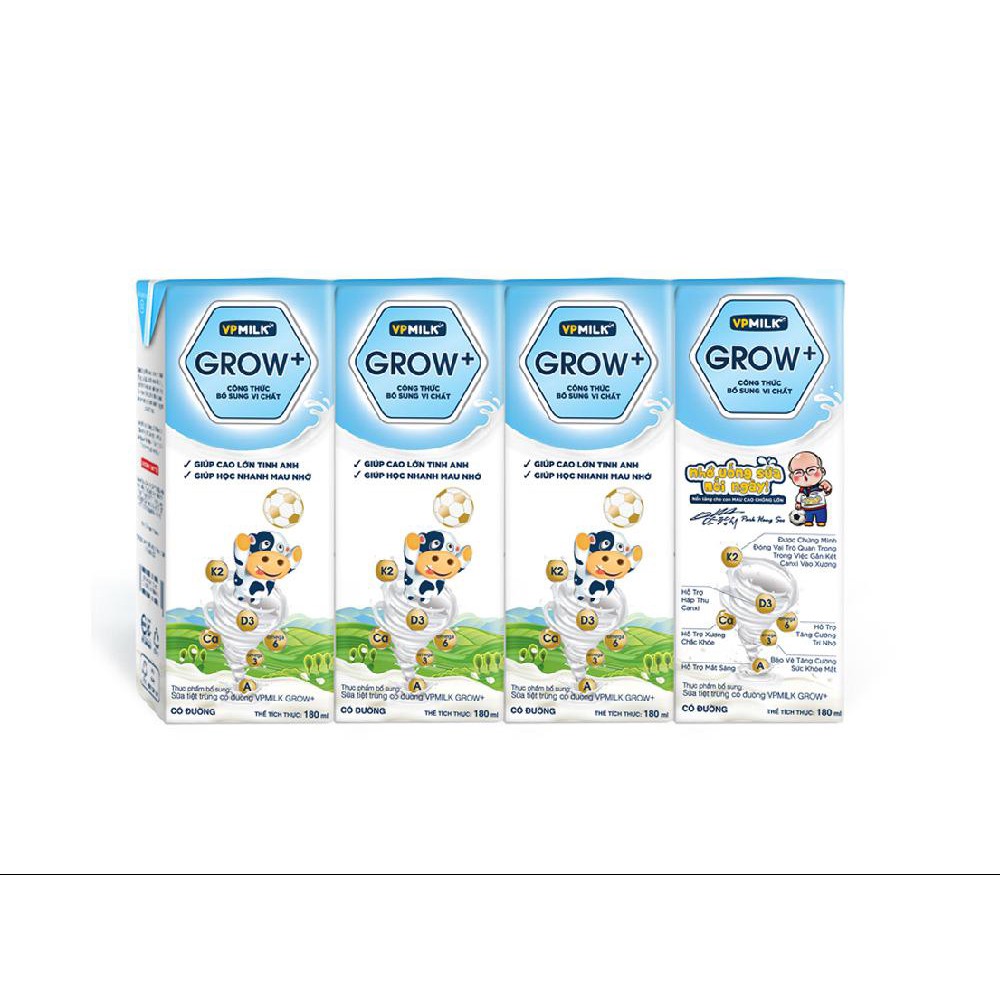 Sữa tươi tiệt trùng VPMilk Grow + 110ml - Thùng 48 hộp