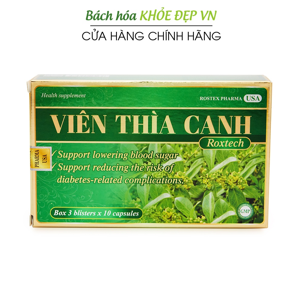 Viên Cao Thìa Canh thảo dược hạ đường huyết, giảm tiểu đường - 30 viên [Viên Thìa Canh Roxtech]