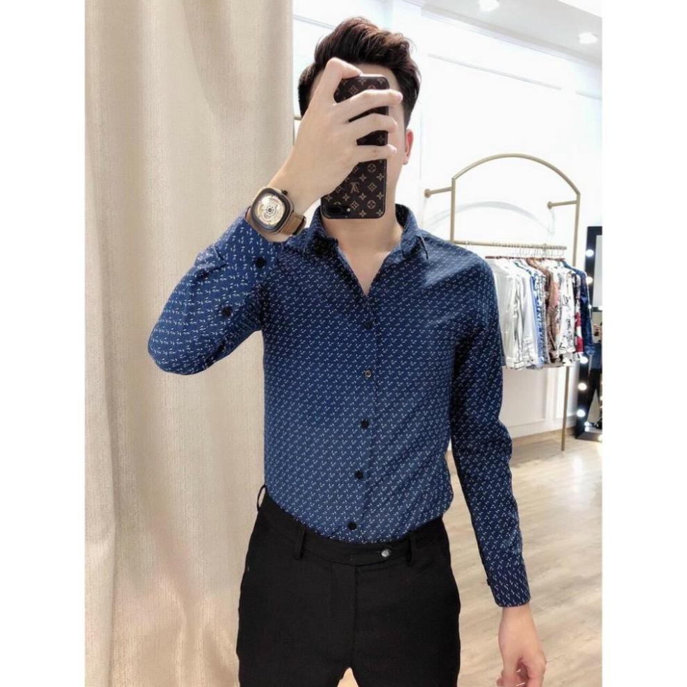 Áo sơ mi nam họa tiết ,áo sơ mi công sở cao cấp trẻ trung, chất liệu cotton  thoáng mát | BigBuy360 - bigbuy360.vn