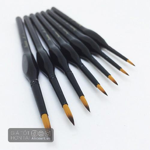 Cọ Vẽ Màu Nước Đi Nét PASSION - Hàn Quốc, Thân Đen Lông Mềm giả thú Taklon SALE