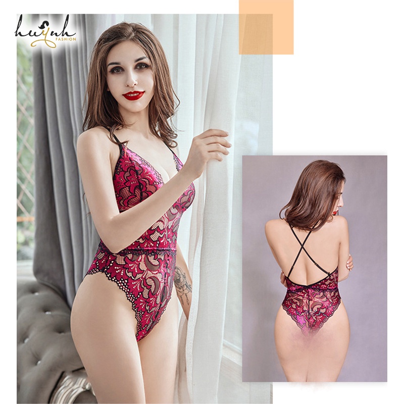 Bodysuit Ren Sexy Lót Liền Thân Họa Tiết Nhiều Màu Có Khuy Đáy Gợi Cảm - B25
