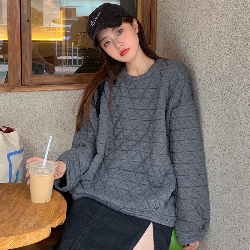 SUXI Áo sweater dáng rộng thiết kế mới thời trang mùa thu theo phong cách hàn quốc cho nữ