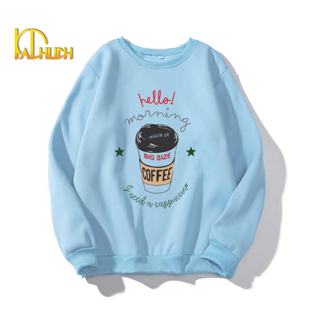 ÁO SWEATER UNISEX IN HELLO MORNING (NHIỀU MÀU)