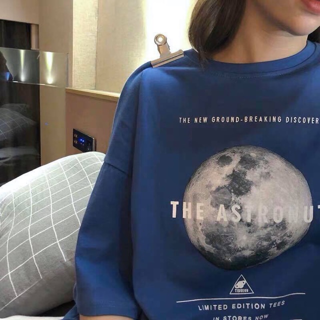 Áo Thun Unisex ❤️FREESHIP❤️ Giảm 10K Khi Nhập [ Áo Thun Nữ ] Áo Thun Tay Lỡ ASTRONAT màu ĐEN/TRẮNG/XANH ☂️ Nam nữ unisex