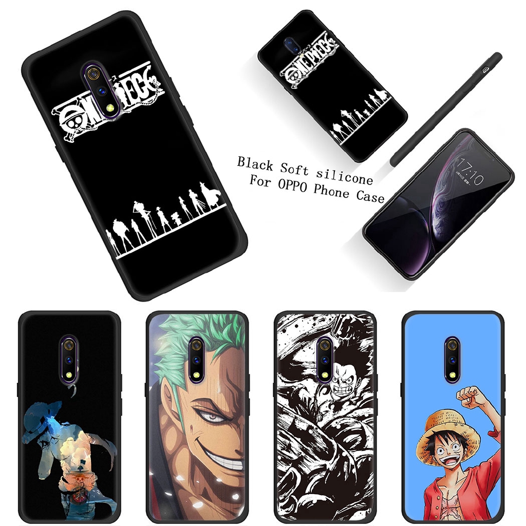 Ốp điện thoại silicon mềm đen hình anime One Piece cho OPPO Reno 3 Pro K5 K3 Realme 5 Pro X Q XT X2 X50