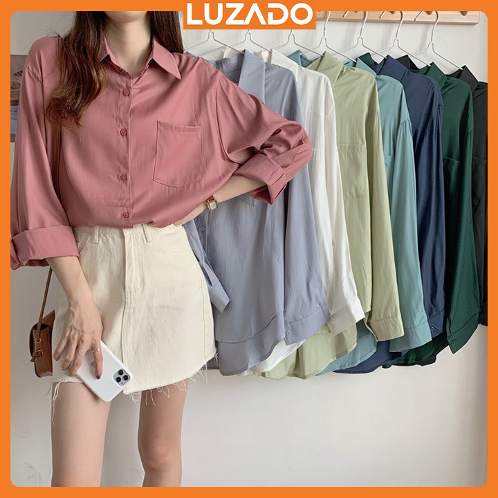 Áo sơ mi nữ form rộng COS áo sơ mi nữ công sở phong cách hàn quốc nhiều màu sắc trẻ trung  A1018