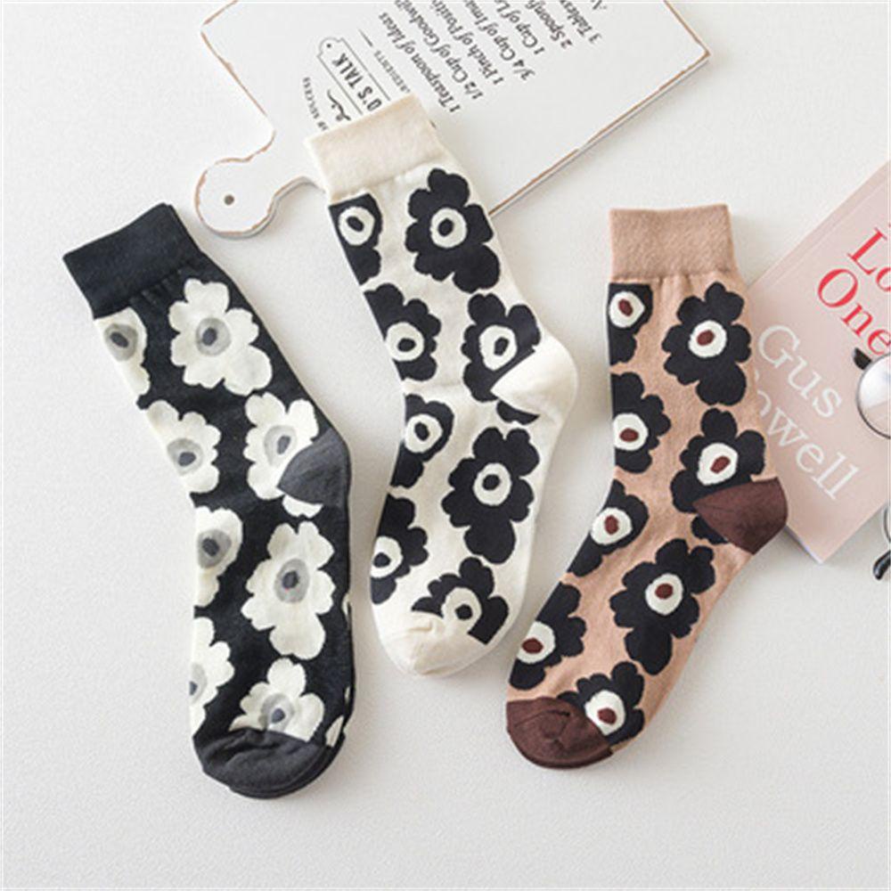 NIUYOU Vớ Cotton Dày Dặn Họa Tiết Hoa Thời Trang Xuân Thu Đông Ấm Áp Cho Bé Gái