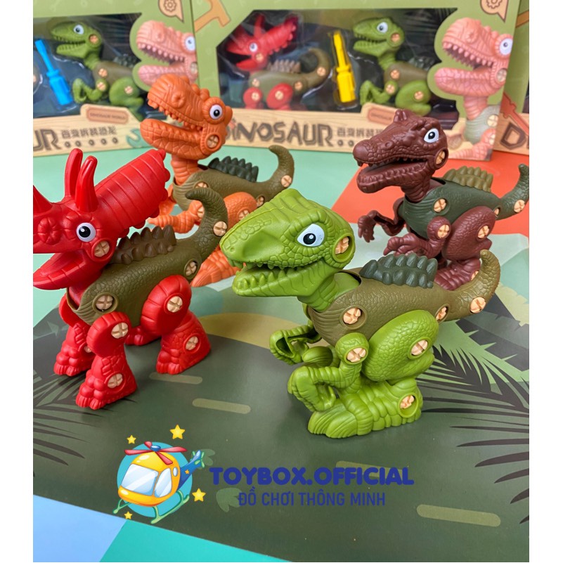 Sét 4 Chú Khủng Long Lắp Ghép Size Lớn, Đồ Chơi Lắp Ráp