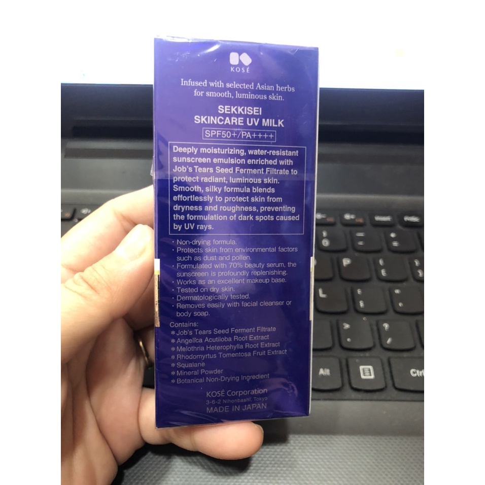 Kem chống nắng KOSE SEKKISEI SKINCARE UV MILK 55ML