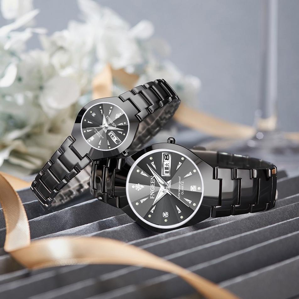 Bán Chạy... Đồng Hồ Quartz Chạy Kim Chất Liệu Thép Không Gỉ Chống Thấm Nước FNGEEN 5808