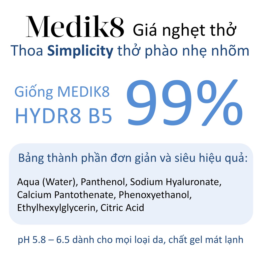Tinh chất Vitamin B5 dupe Medik8 dịu da siêu cấp ẩm da mụn da nhạy cảm