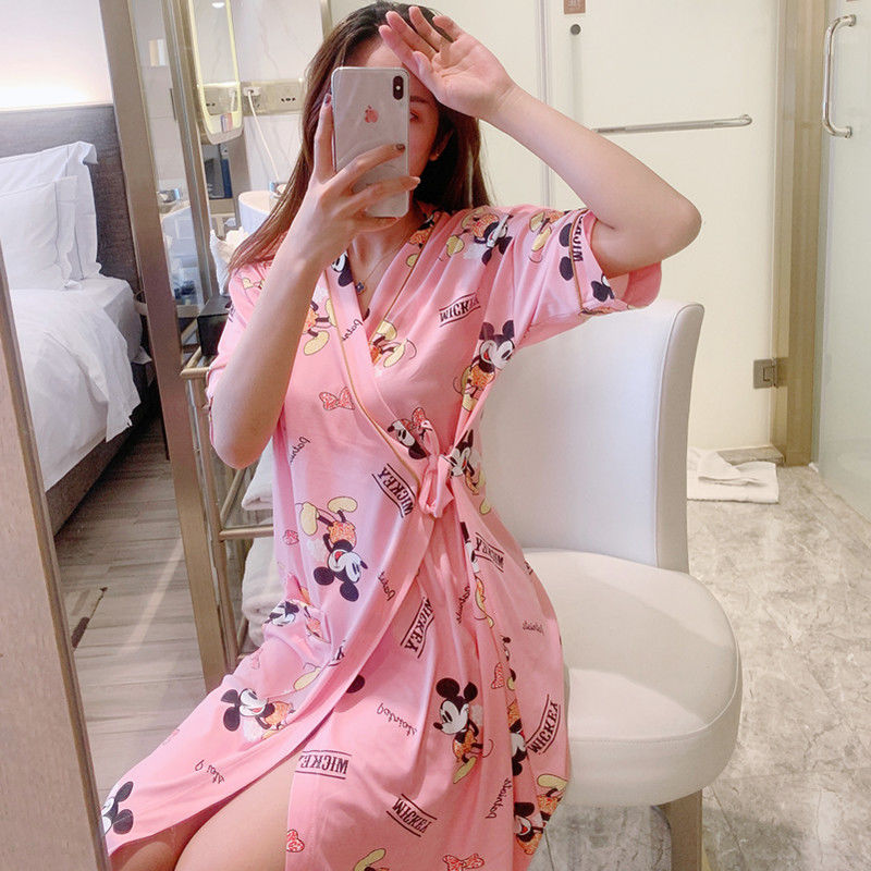 đồ ngủ Kimono Tay Ngắn Thời Trang Mùa Hè Cho Nữ