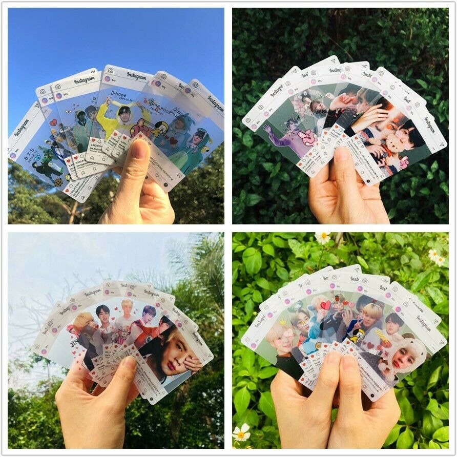 Set 8 tấm ảnh trong suốt in hình các thành viên BTS Instagram dễ thương