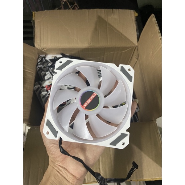Quạt Tản Nhiệt, Fan Led RGB Coolmoon Y2 Có Điều Tốc PWM - Led Sync Main 3 Pin 5v Bộ Hub Coolmoon P-ARGB PWM