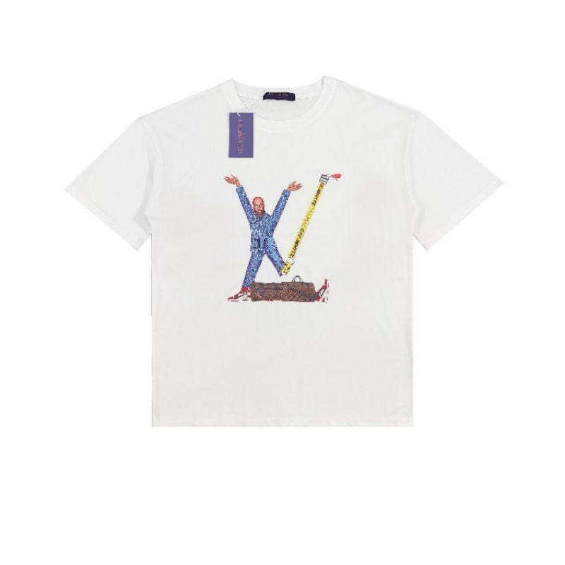 Áo phông cổ tròn logo kết hợp LV,SUPREME,OFFWHIE,AJ