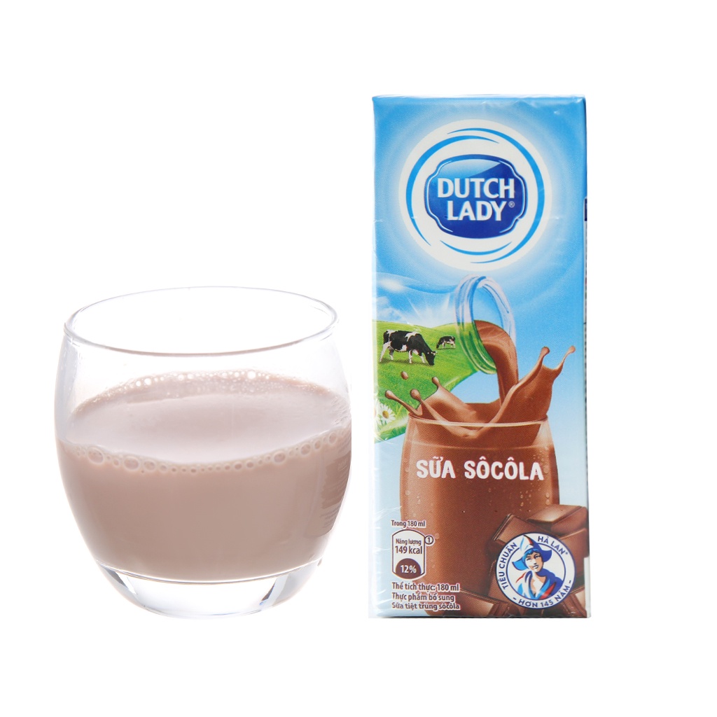 LỐC 4 HỘP SỮA DUTCH LADY HƯƠNG SOCOLA 180ML