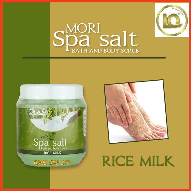 [Hàng chính hãng] Muối Tắm Tẩy Tế Bào Chết Mori Hương Sữa Gạo Spa Salt Bath &amp; Body Scrub Thái Lan