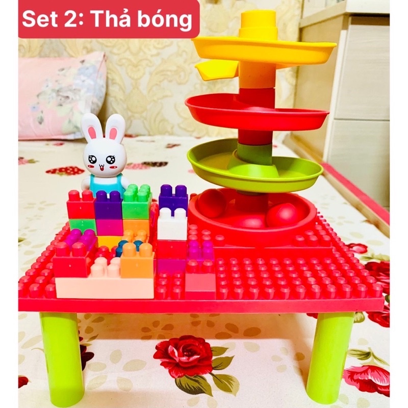 BÀN XẾP HÌNH LEGO ĐA CHỨC NĂNG, ĐỒ CHƠI TRÍ TUỆ, THÔNG MINH CHO BÉ