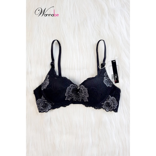 Áo ngực mút vừa wannabe anr16 chất liêu ren hoa cao cấp co giãn thoải mái