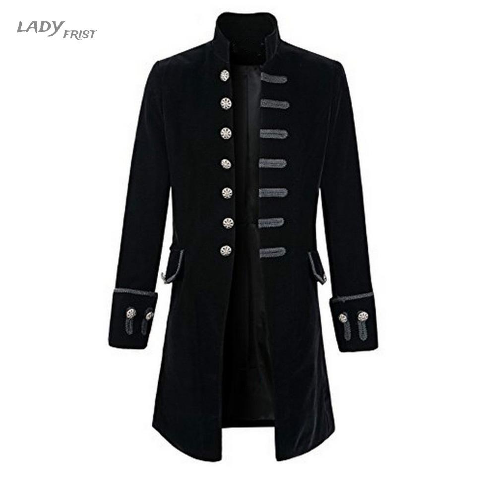 Retro Victorian Steampunk Gothic Men Tailcoat Jacket Tail Coat Halloween Costume(in stock）