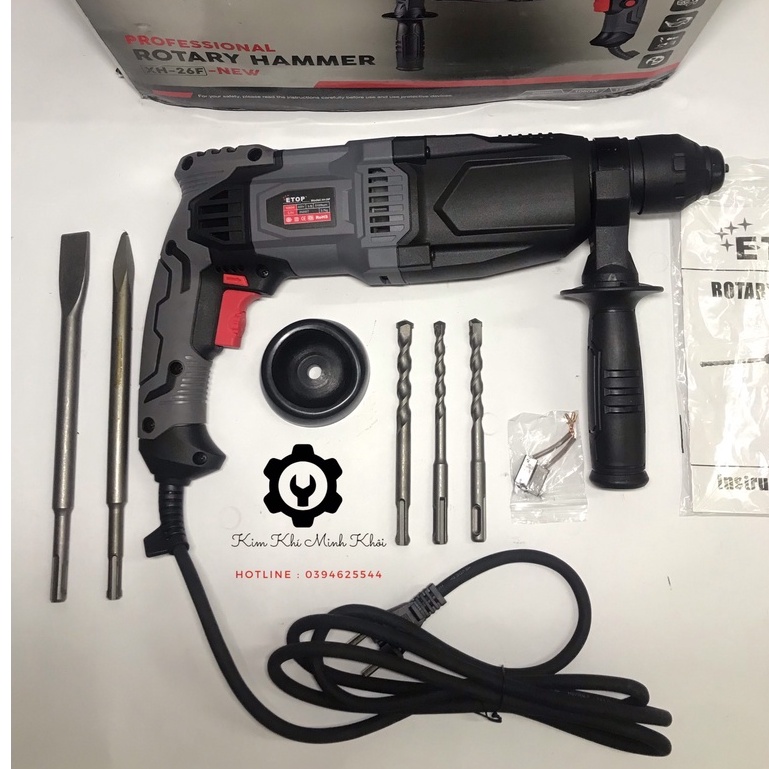 Máy khoan đục bê tông 3 - 4 chức năng ETOP XH-26F công suất lớn 1050W(Cam kết lõi đồng, kèm phụ kiện)