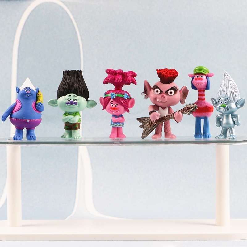 Set 6 / 12 Mô Hình Nhân Vật Phim Hoạt Hình Trolls Bằng PVC