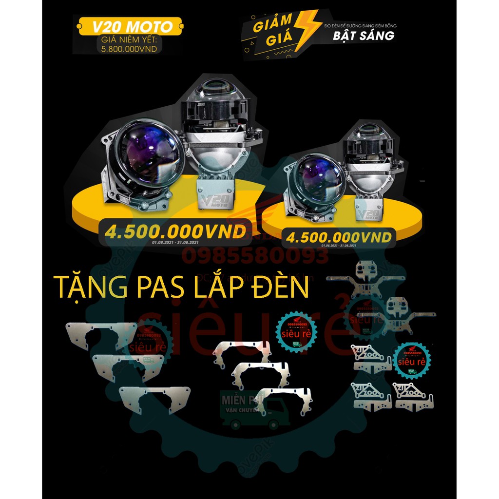 BI CẦU LED X LIGHT V20 MOTO CHÍNH HÃNG GTR