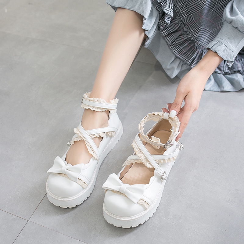 Giày da mũi tròn phong cách Lolita dành cho nữ | BigBuy360 - bigbuy360.vn