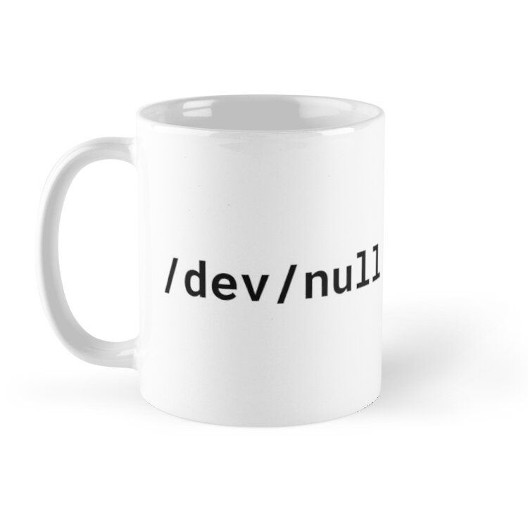 Cốc sứ in hình - Dev Null Funny Design For Geeks Black Text - MS 3128