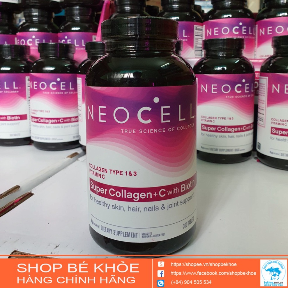 SIÊU XẢ Viên Uống Super Collagen Neocell +C 6000 Mg type 1 - 3 Neocell 360 ....
