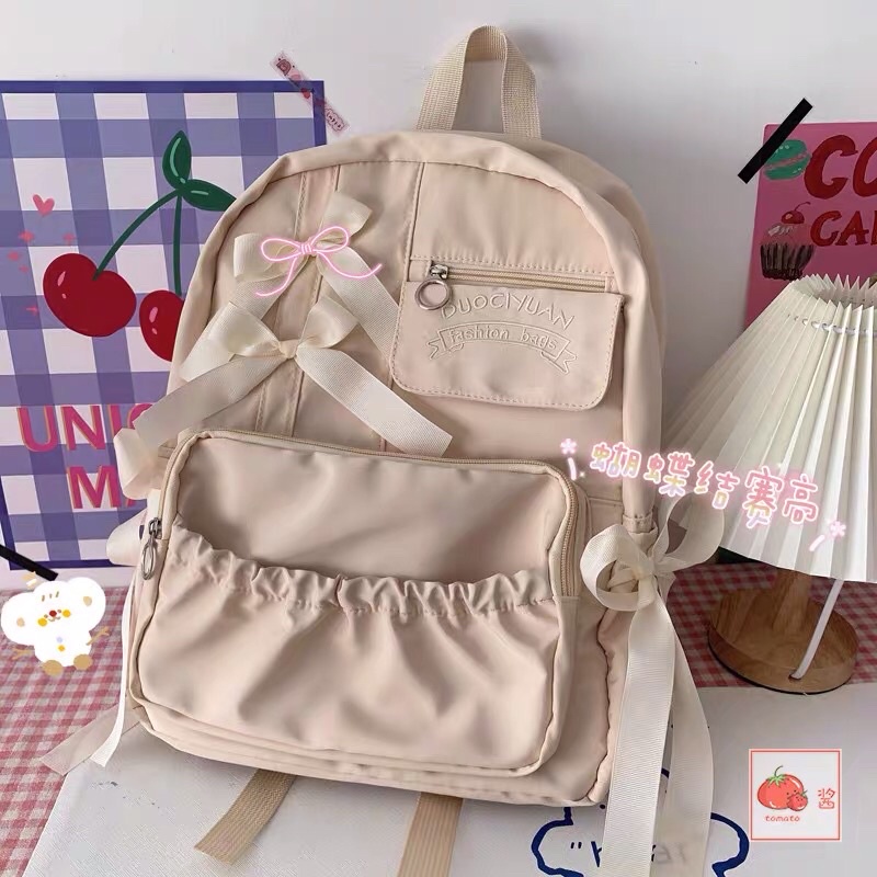 Balo cặp sách đi học thắt nơ xinh xắn dễ thương chất cực đẹp - order 2 tuần Trang Xuka