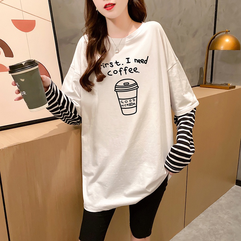 NRVP Áo Thun Nữ Tay Dài 100% Cotton Thời Trang Hàn Quốc