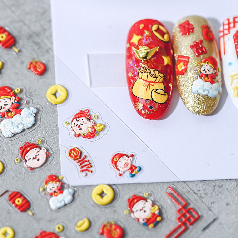 [Hàng mới về] Miếng dán trang trí móng 5d họa tiết hoạt hình dễ thương