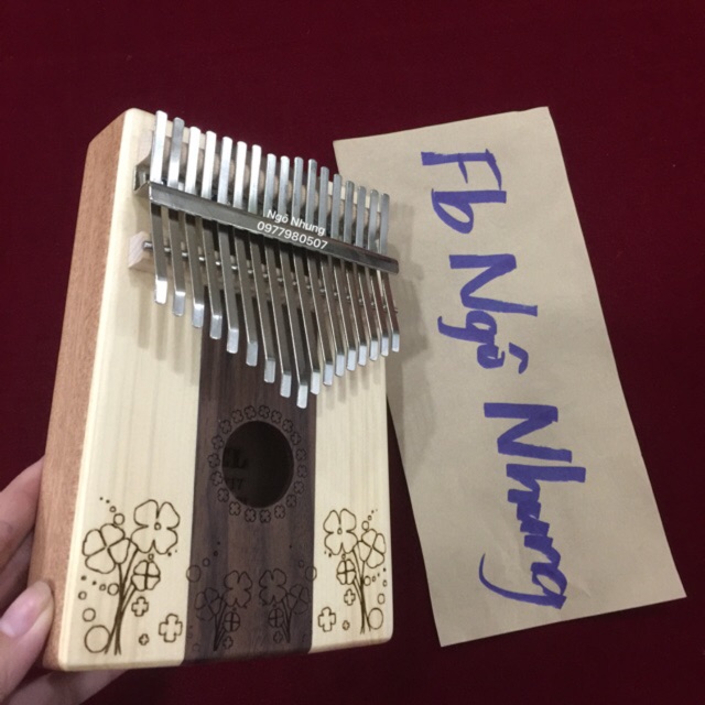 (Có video test) Đàn Kalimba Yael 17 phím gỗ Thông (Cỏ ba lá)