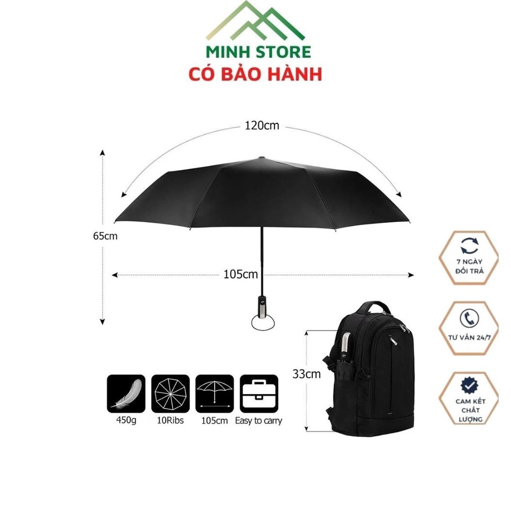 Ô Dù Tự Động Gấp Gọn Chống Tia UV Che Mưa Nắng UMBRELLA, Ô Thông Minh Đóng Mở Bằng 1 nút bấm hàng cao cấp