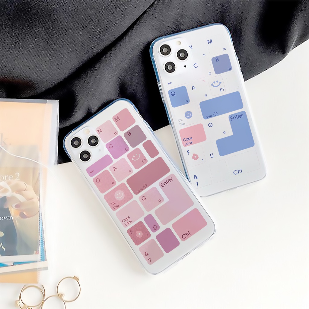 Ốp lưng iphone cạnh vuông hình bàn phím bảo vệ cam dành cho 6/6S/7/8/11/12/13 Plus Pro Max - E66 BAGI CHÍNH HÃNG