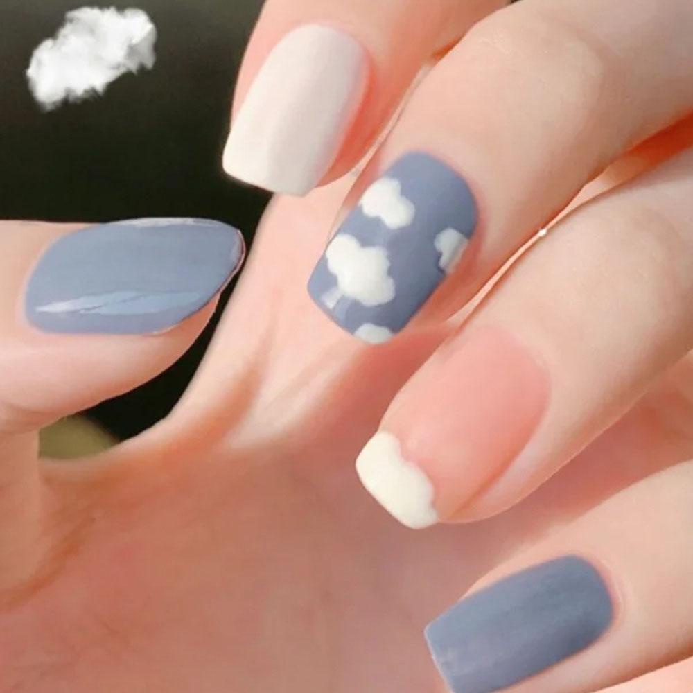 Aaron1 Miếng Dán Trang Trí Móng Tay 3D Hình Ngôi Sao Đám Mây Cầu Vồng 5D DIY