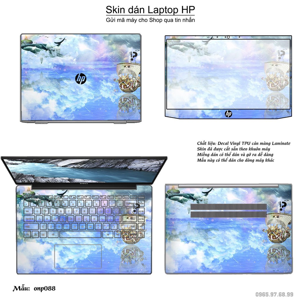 [Mã ELFLASH5 giảm 20K đơn 50K] Skin dán Laptop HP in hình One Piece bộ 8 (inbox mã máy cho Shop)