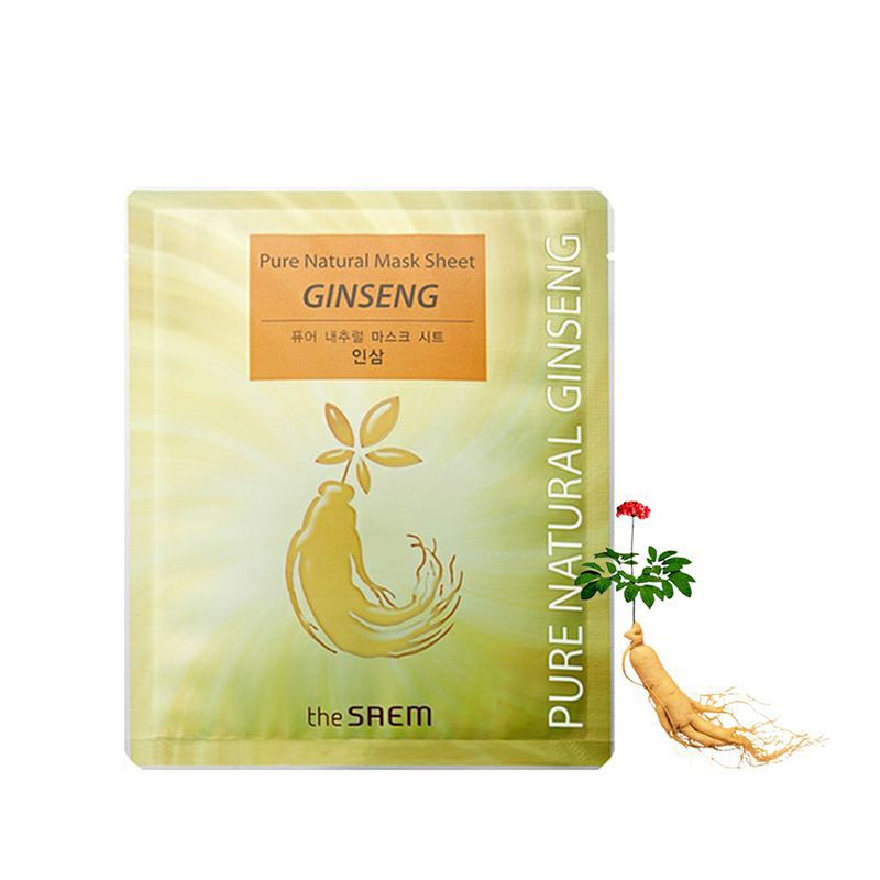 Mặt Nạ Giấy Dưỡng Trắng Giữ Ẩm Nhân Sâm The Saem Pure Natural Mask Sheet Ginseng 20ml
