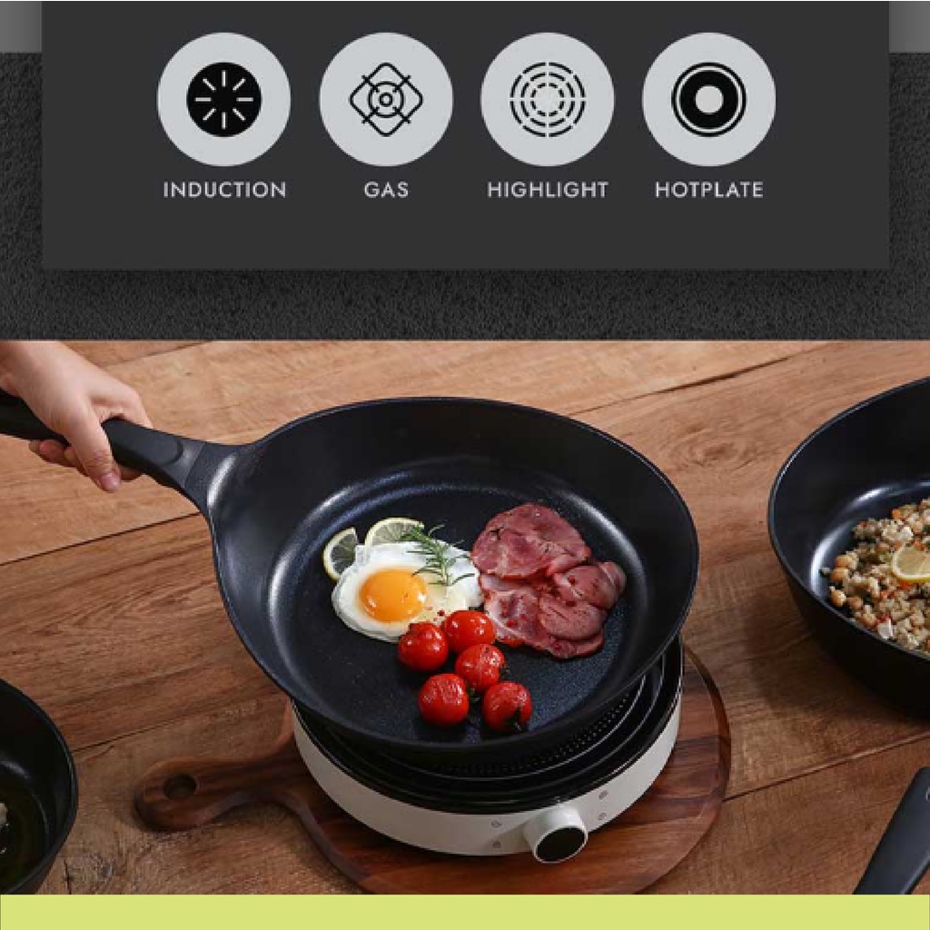 Chảo / Nồi chống dính cho bếp từ NEOFLAM VULCAN làm từ nhôm đúc phủ gốm công nghệ mới 8 lớp chống dính Hàn Quốc