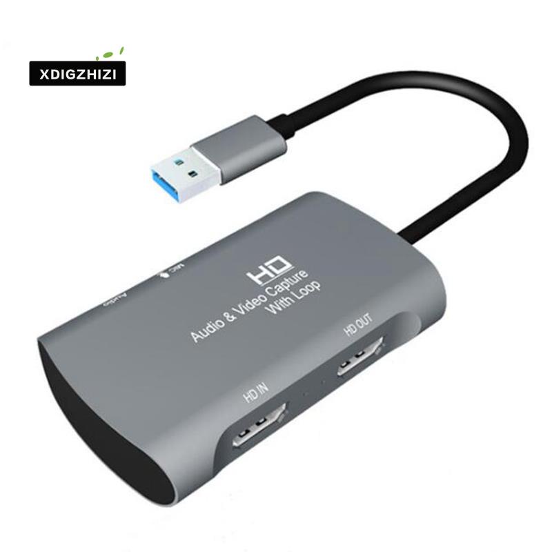 Video Capture Card 4K 1080P 30Fps Full HD USB to HDMI Video/Audio Capture Recorder Device Game Capture Box for PC Mac OS