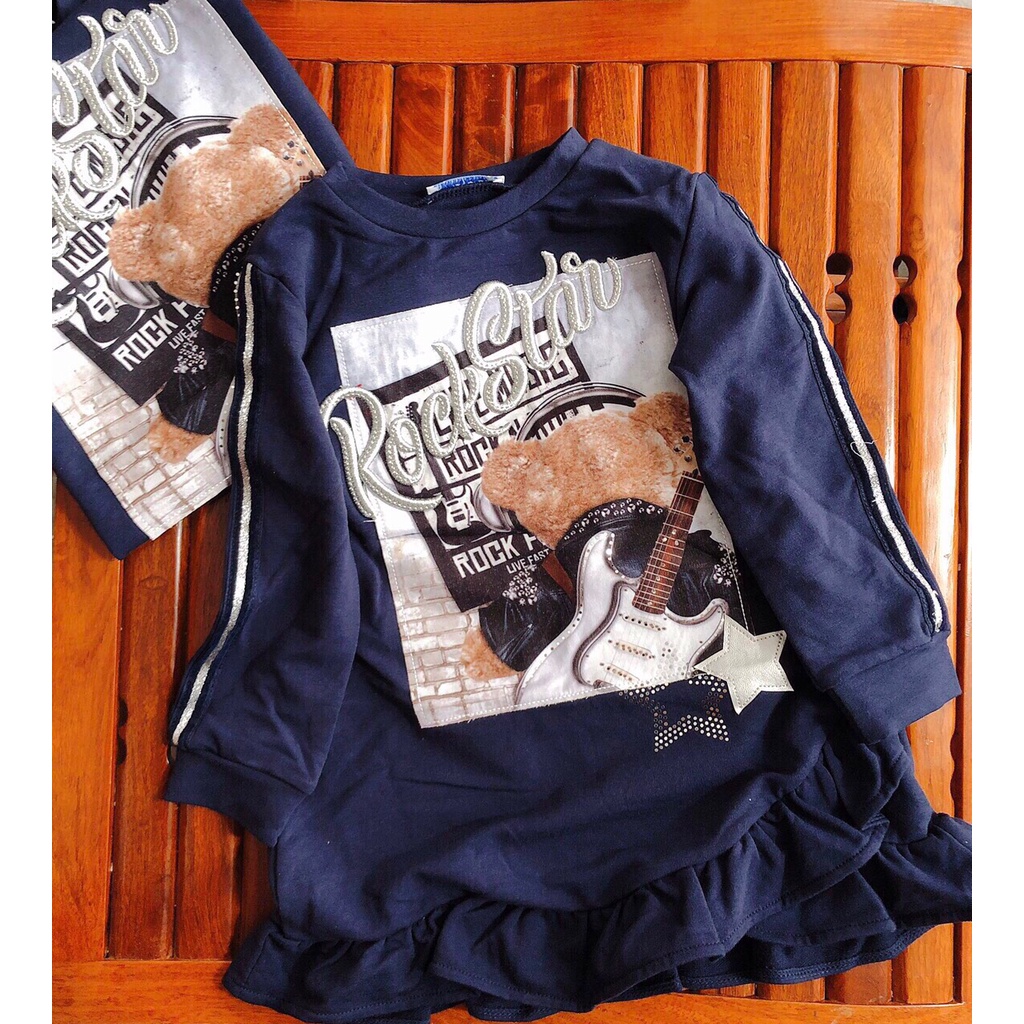 Váy nỉ Mayoral dư xịn chữ thêu nổi cực xinh