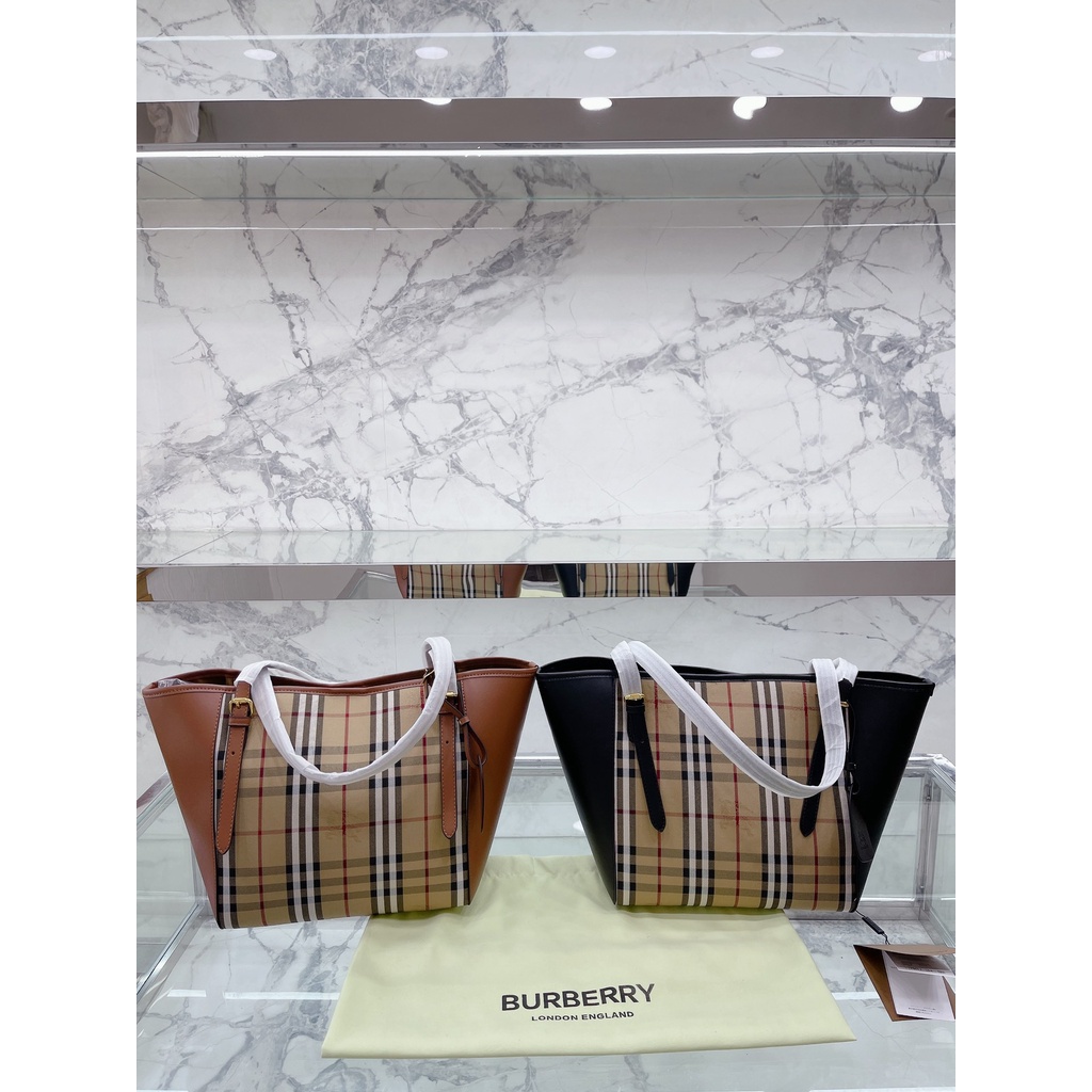 Burberry Tote bag handbag cổ điển da bò túi xách nữ Shopper Bags