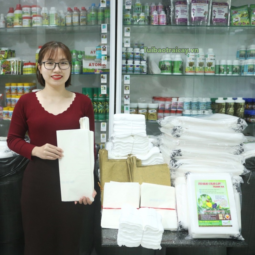 Túi trùm trái cây, bao bọc bưởi Da Xanh giấy sáp siêu bền cỡ 30x35cm - 100 cái